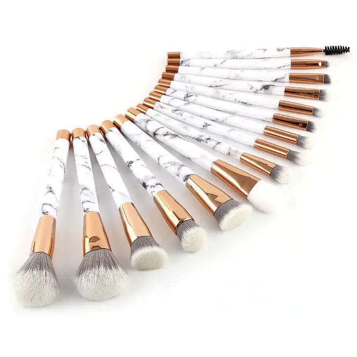 Marble Makeup Brushes Set Lumina Luxe Beauty