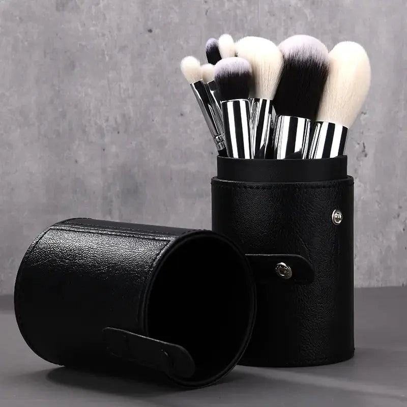 Makeup Brushes and Brush Holder Set Lumina Luxe Beauty